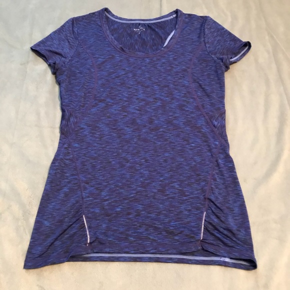 Athleta Tops - Athleta Pop Space Dye Tee Blue EUC Size S